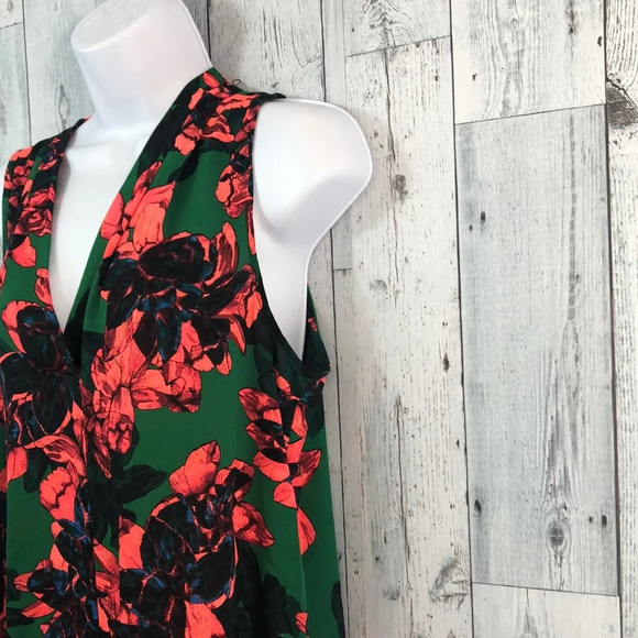 Vince Camuto Floral High/Low Sleeveless Blouse Medium - Picture 3 of 9